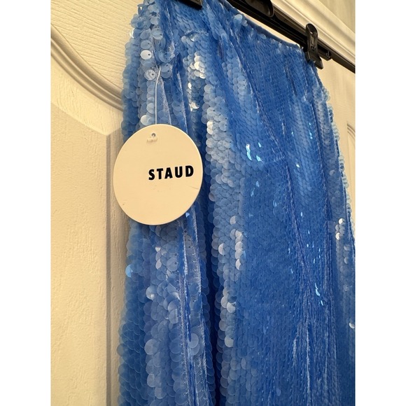 STAUD Casey Sequined Strapless Gown - Cornflower Blue - Size 6 NWT - Picture 4 of 10